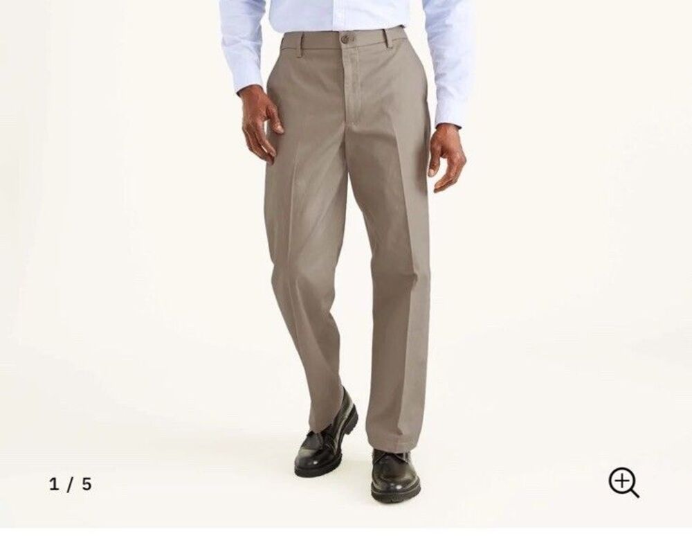 Dockers Classic Khaki Flat Front Classic Fit D3 W36 L30 Irregular